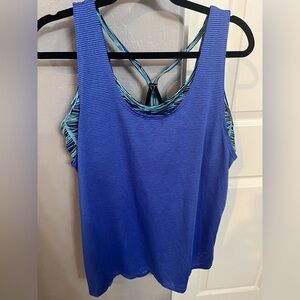 Champion Blue Striped Athletic Top